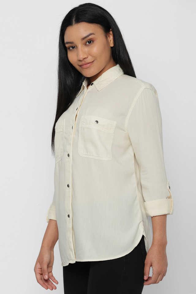 solid lyocell womens casual wear shirt