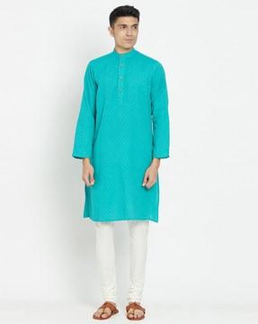 solid mandarin neck kurta