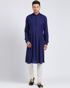 solid mandarin neck kurta