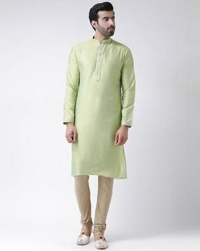 solid mandarin neck kurta