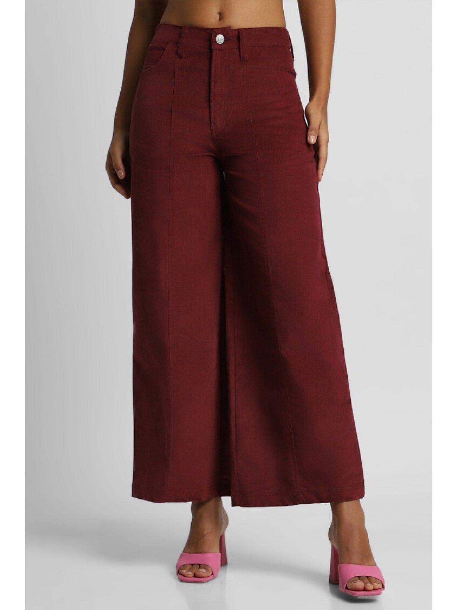 solid maroon pant