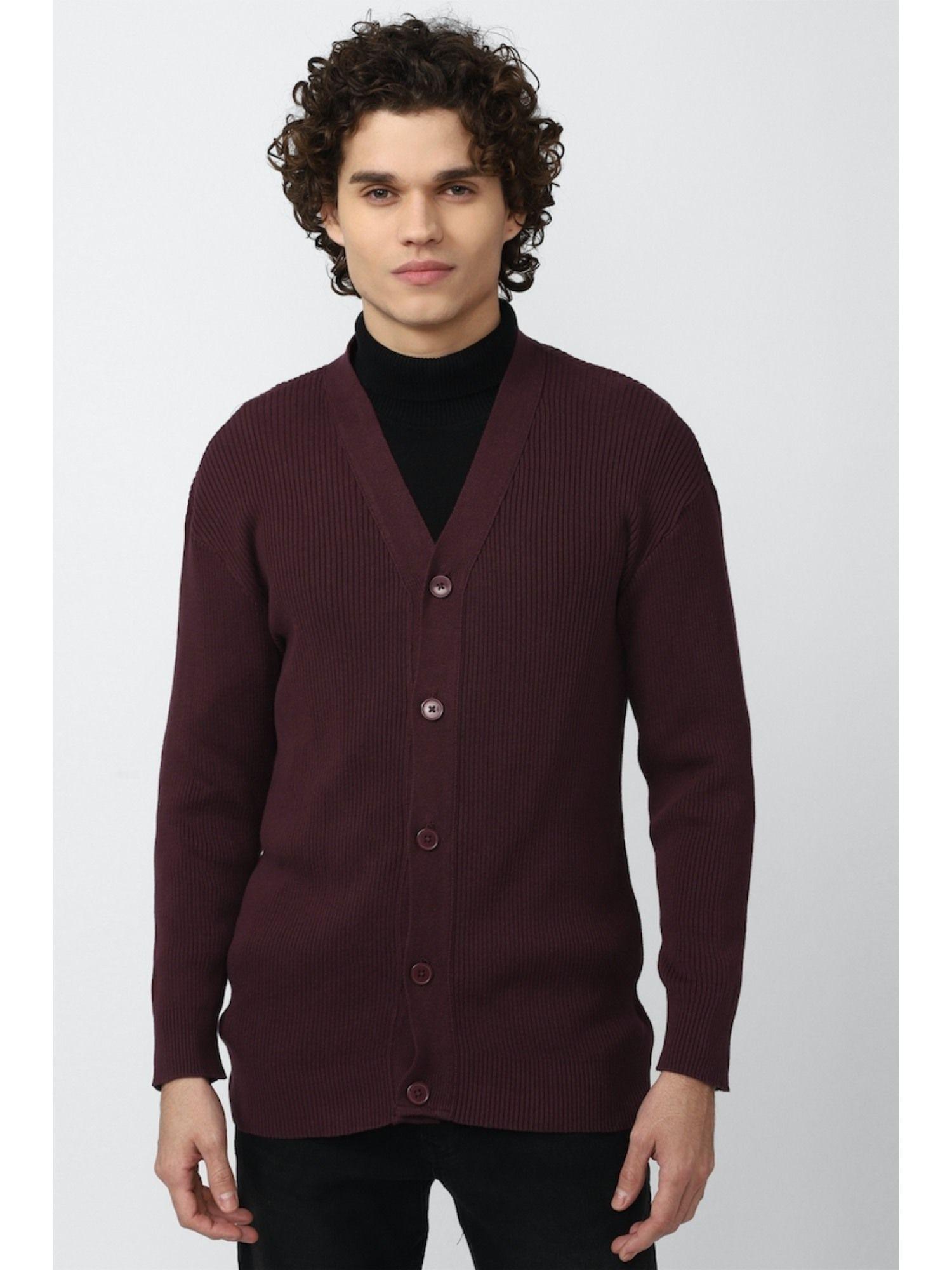 solid maroon solid sweater tops