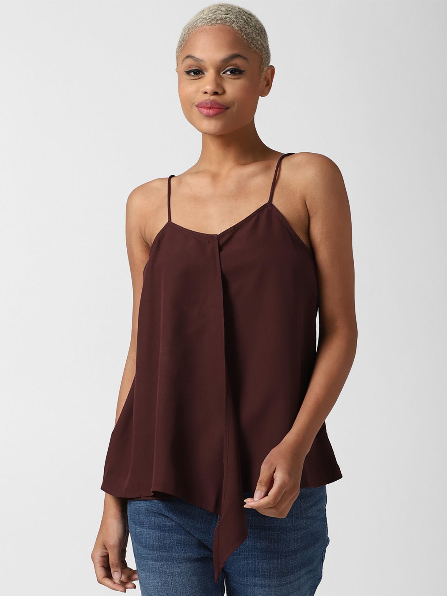 solid maroon strap top