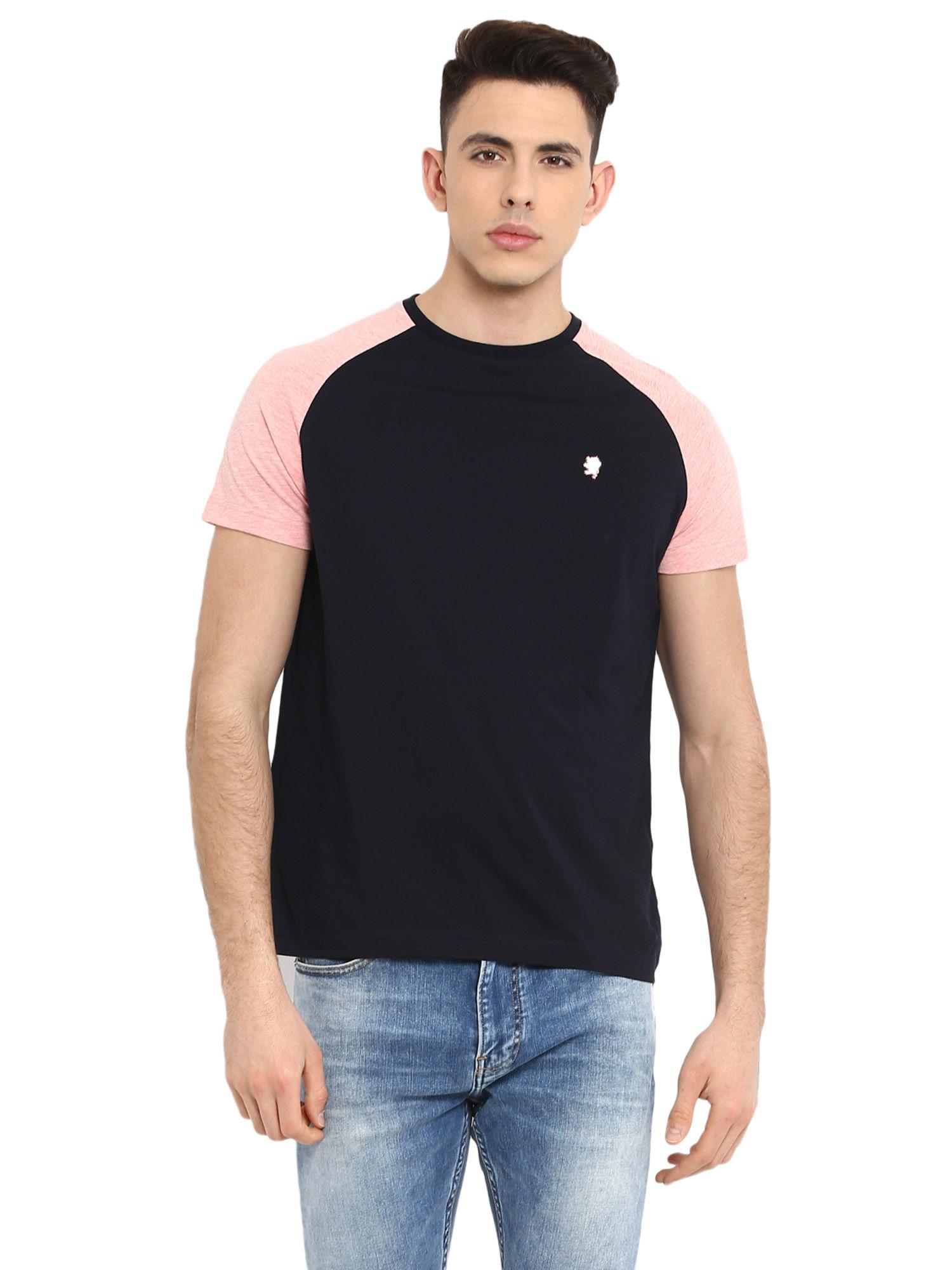 solid men navy blue tshirt