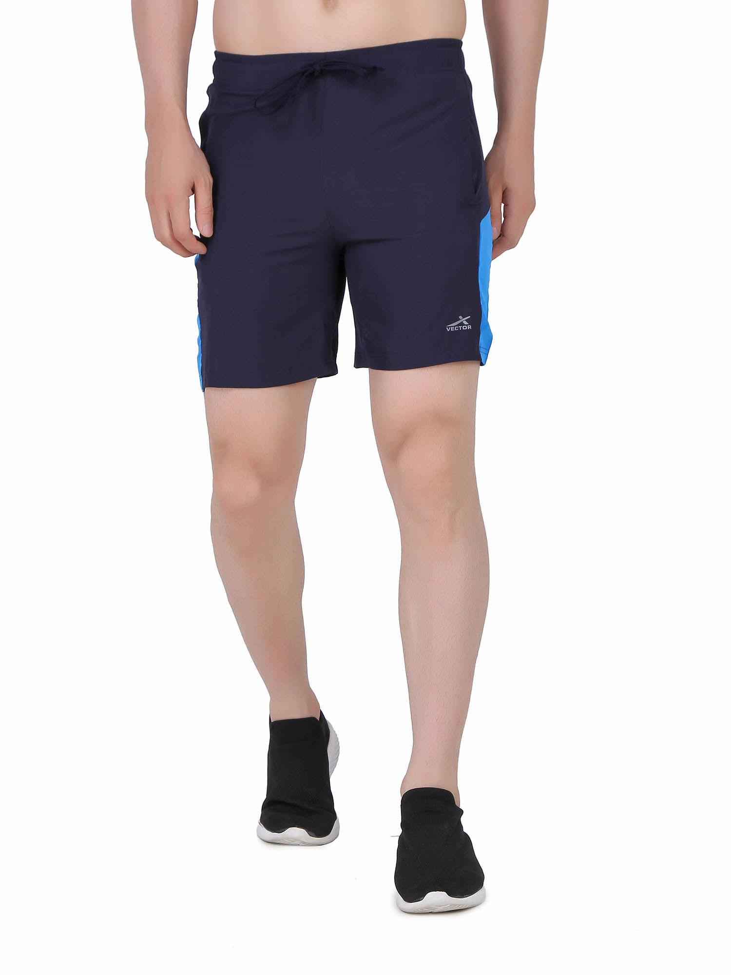 solid men running training shorts - navy blue