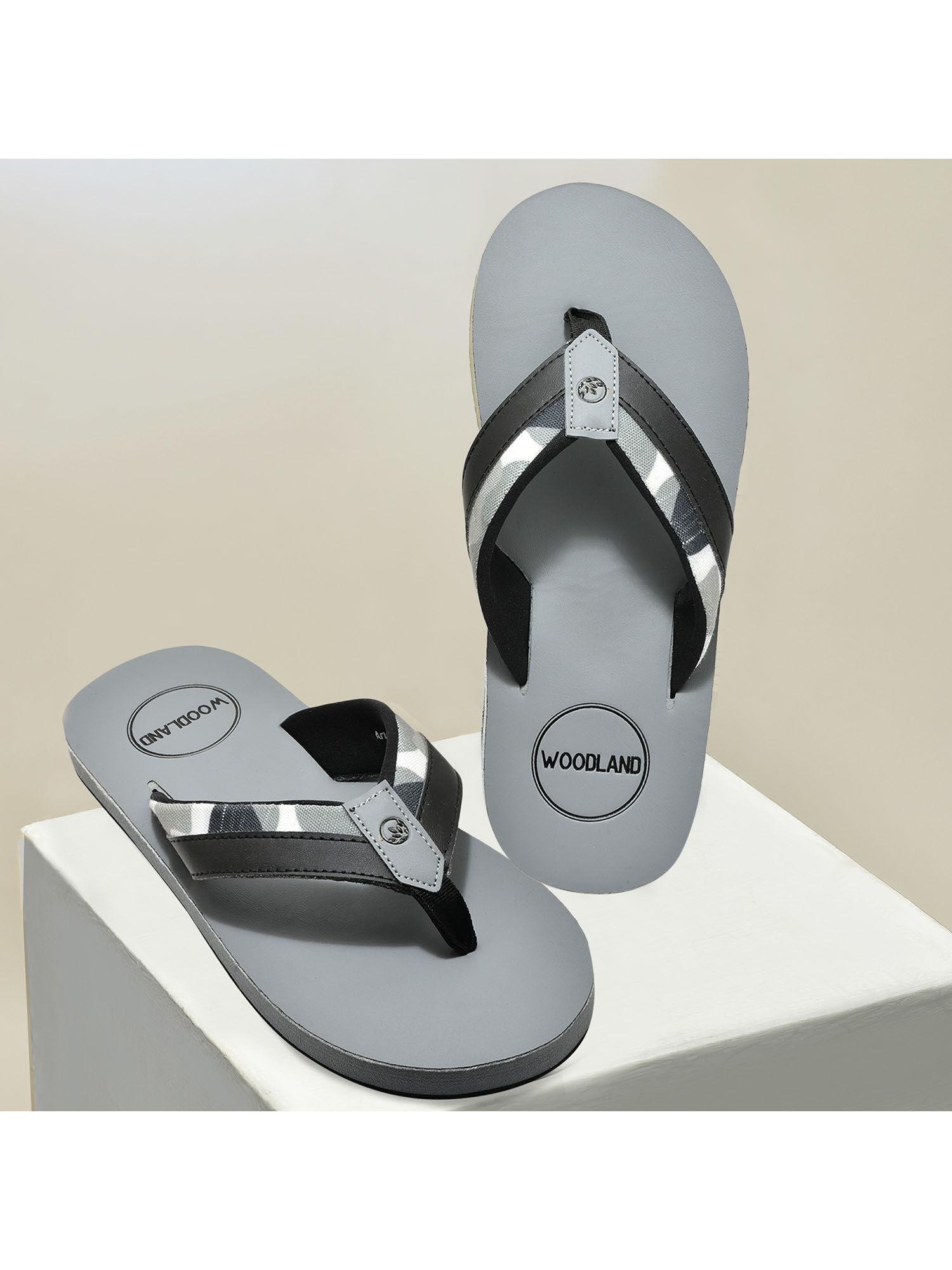 solid mens flipflops-grey