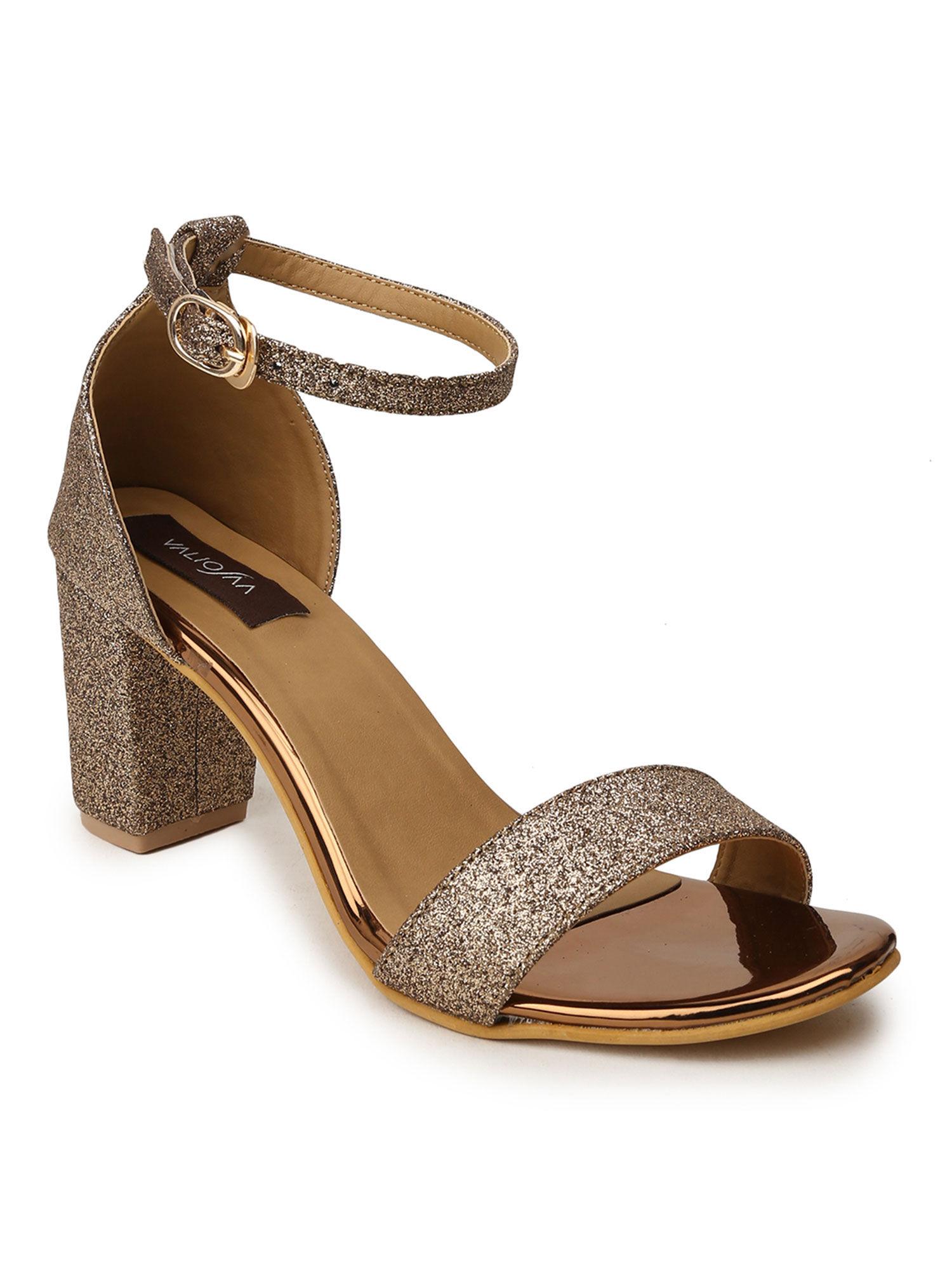 solid metallic sandals