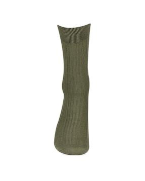 solid mid calf length socks