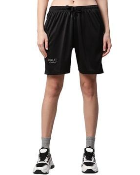 solid mid-rise bermudas shorts