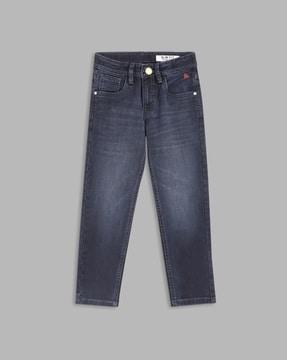 solid mid-rise jeans