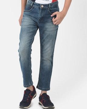 solid mid-rise jeans