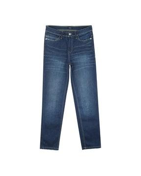 solid mid rise jeans