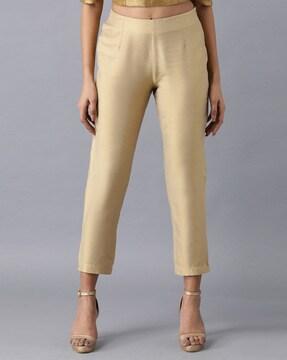 solid mid rise pant