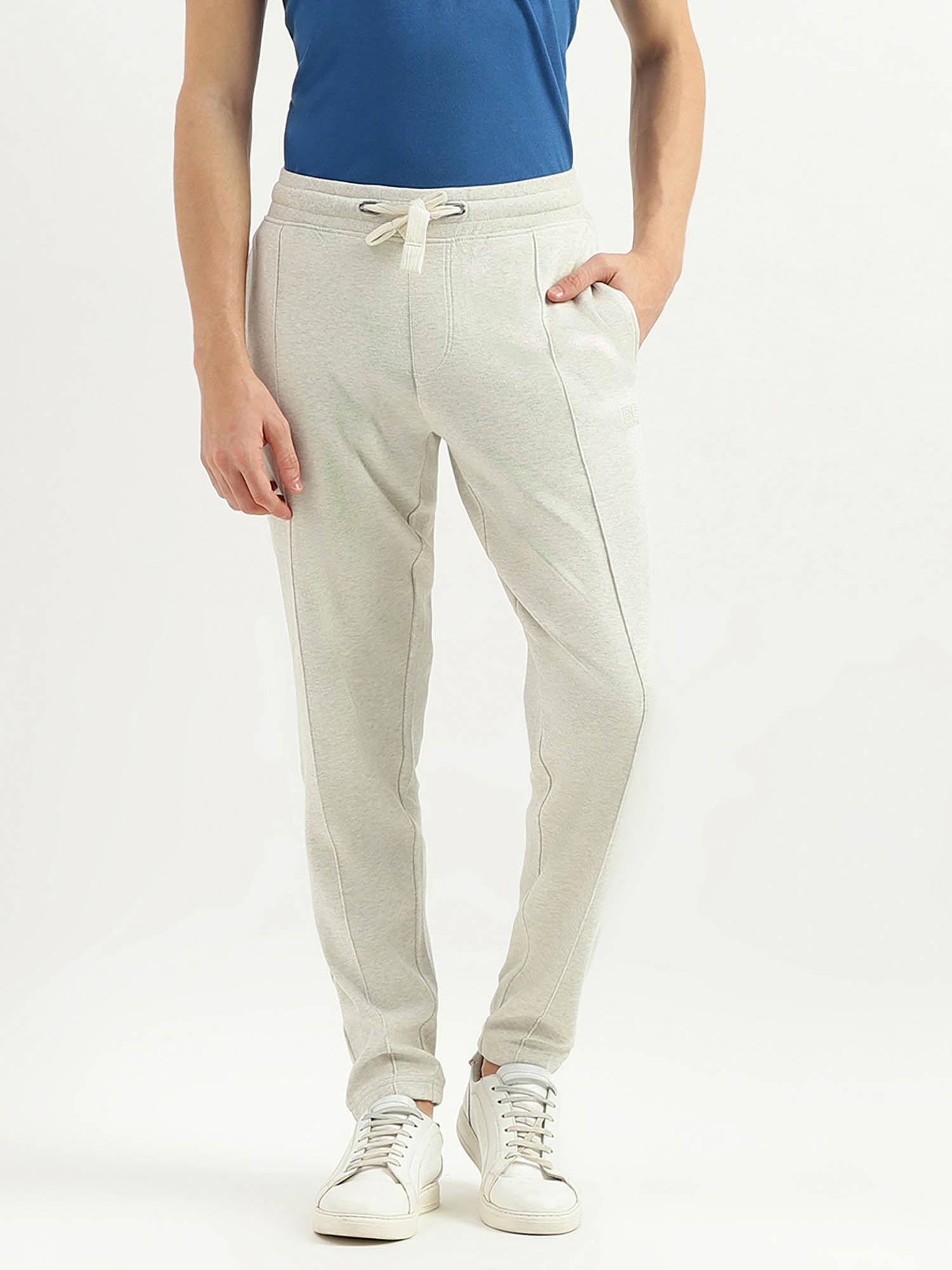 solid mid rise regular fit track pants grey