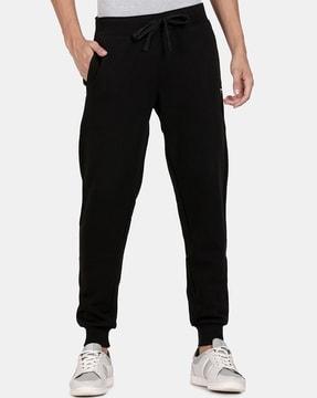 solid mid rise track pants