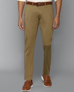 solid mid rise trousers & pants
