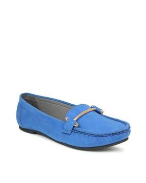 solid moccasins casual shoes with synthetic upper