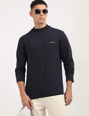 solid mock neck t-shirt