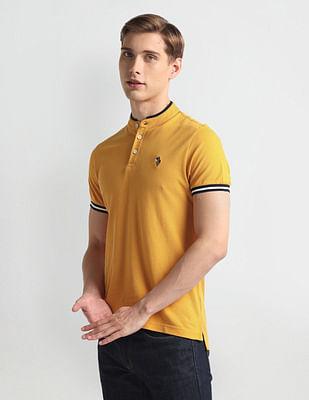 solid muscle fit polo shirt