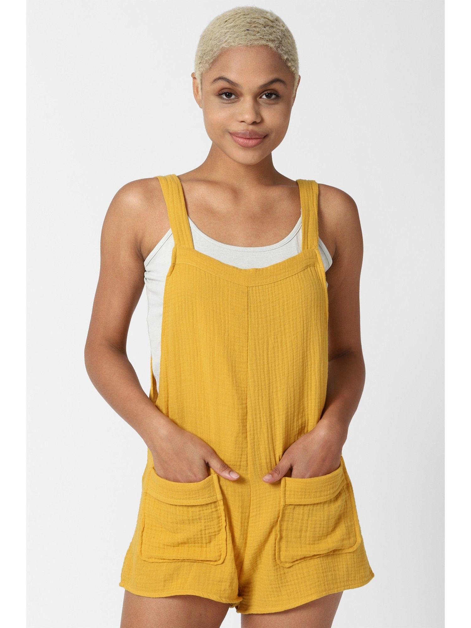 solid mustard romper