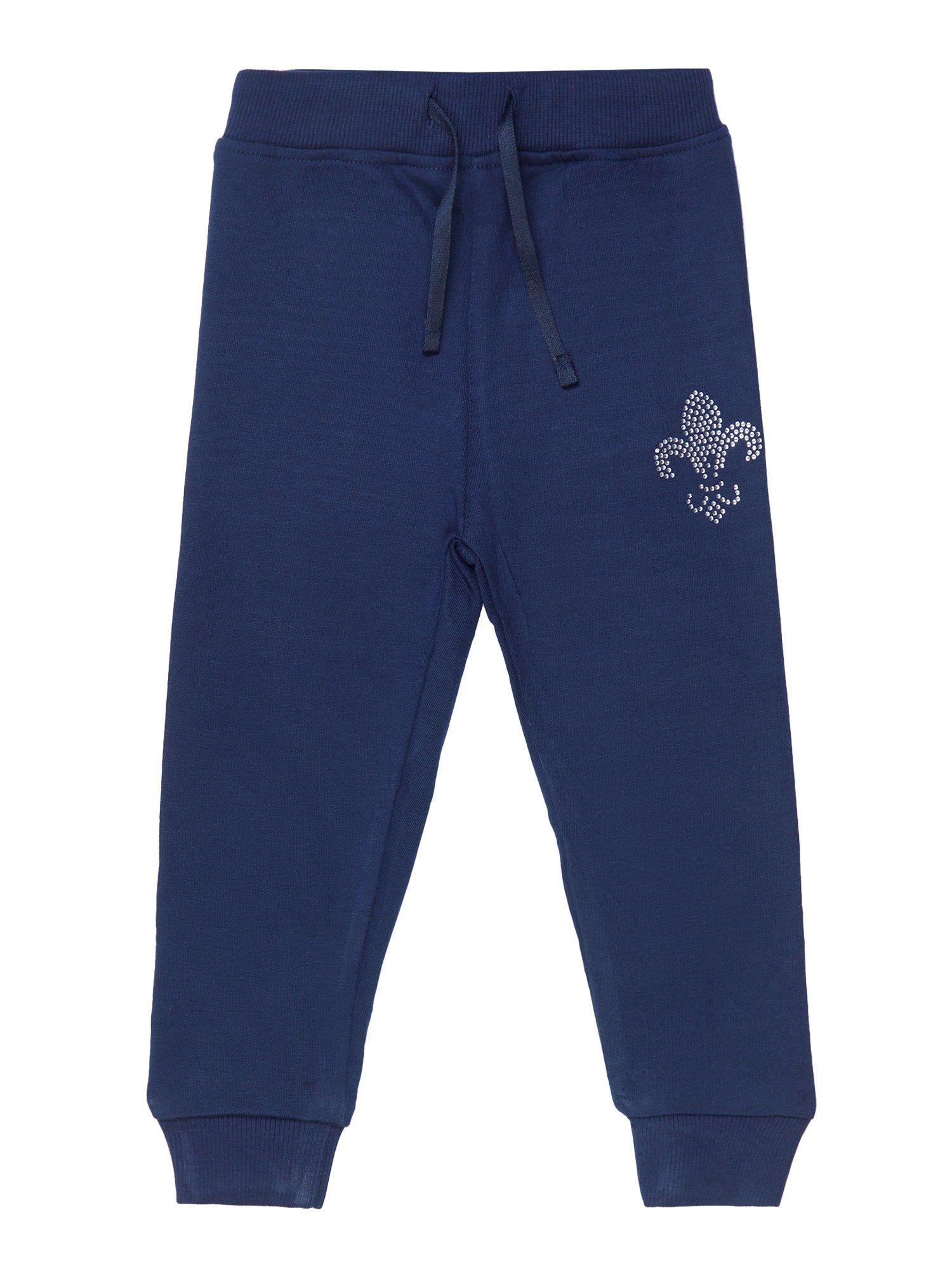 solid navy blue joggers for girls