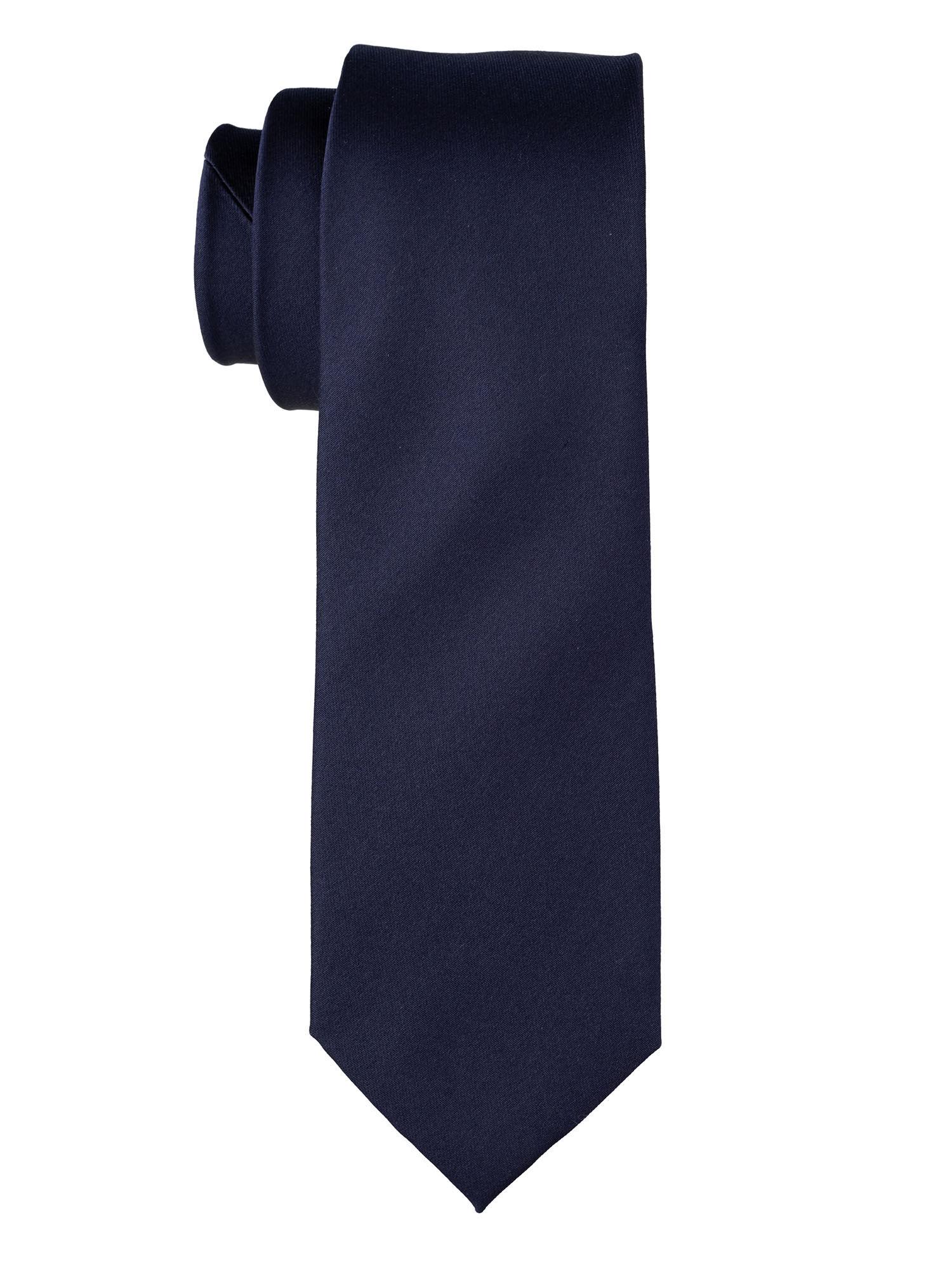 solid navy blue silk tie