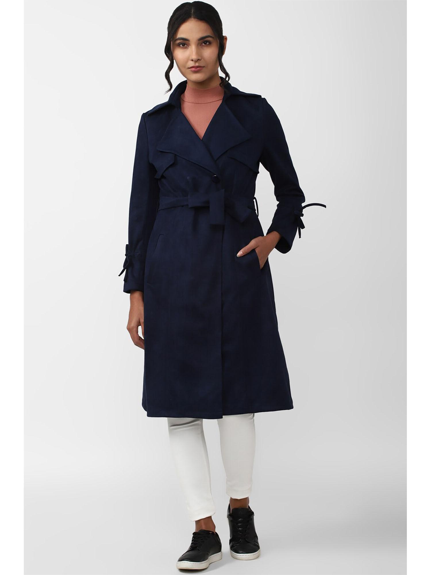 solid navy solid coat