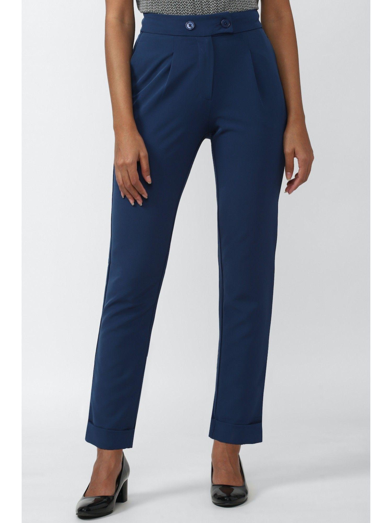 solid navy trousers