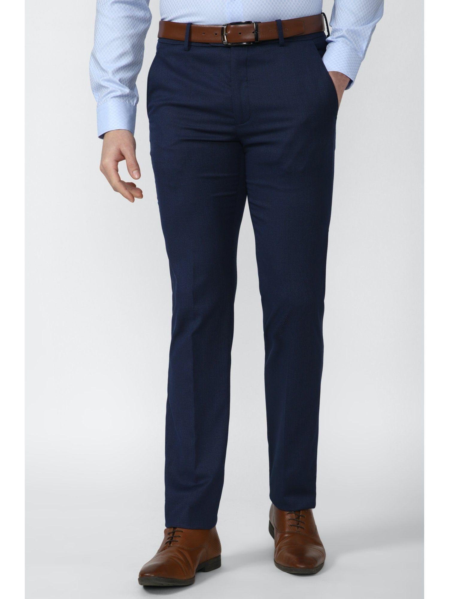 solid navy trousers