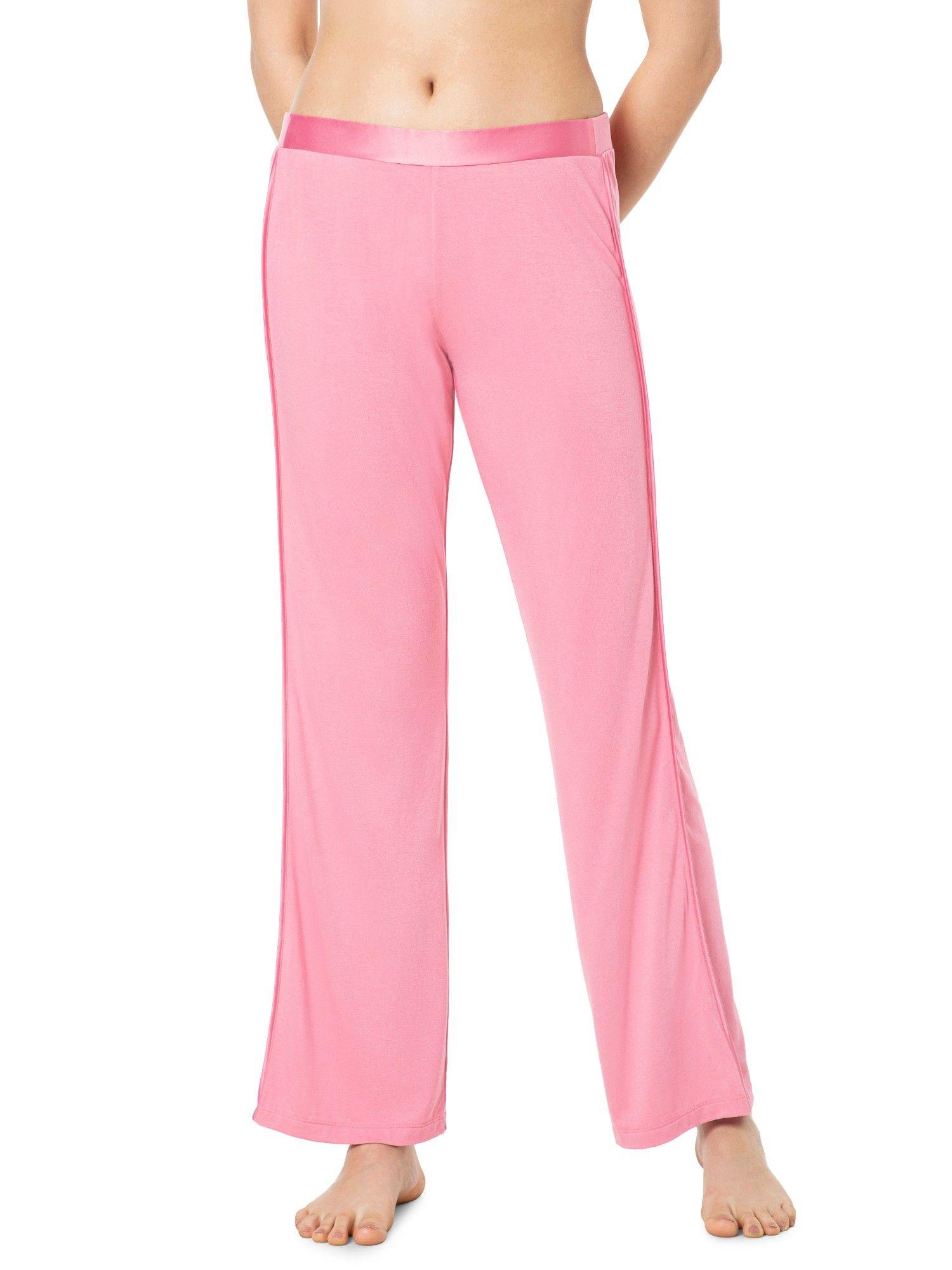 solid non padded non-wired mid rise pyjama pant - pink