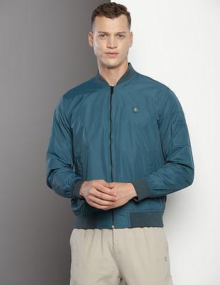 solid nylon bomber jacket