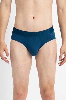 solid nylon men's trunks - blue