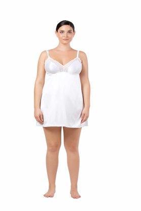 solid nylon wired non padded womens babydoll - white