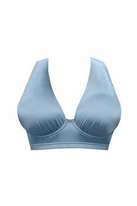 solid nylon womens camisole - blue