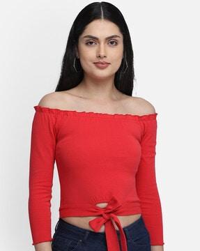 solid off-shoulder top