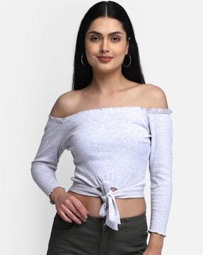 solid off-shoulder top