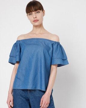 solid off shoulder top