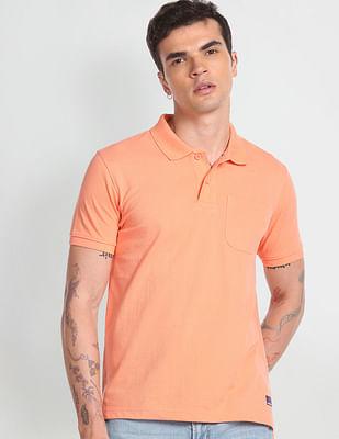 solid one pocket polo shirt