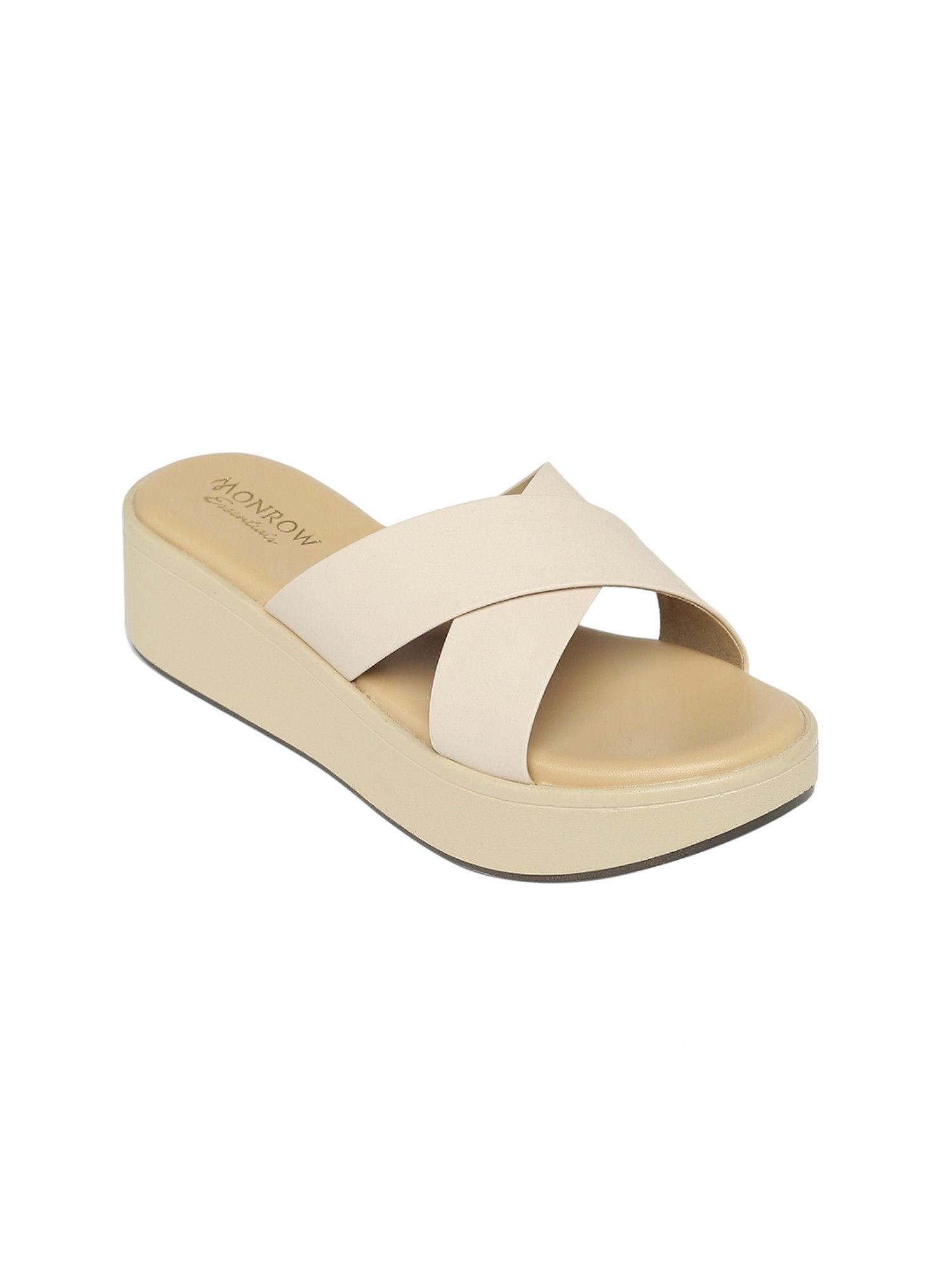 solid or plain cream wedges