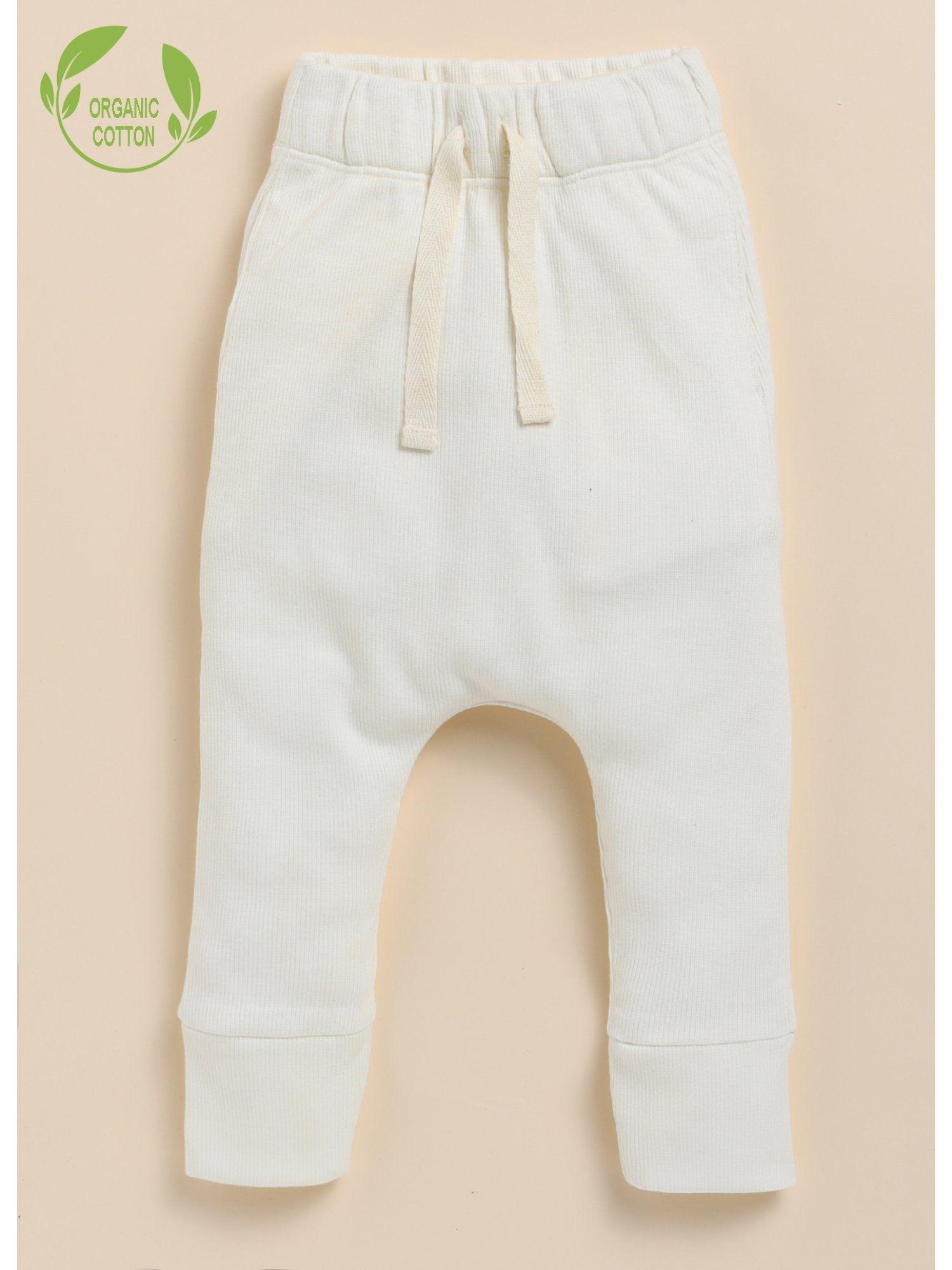 solid organic cotton white kids joggers
