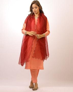 solid organza dupatta