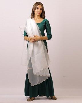 solid organza dupatta