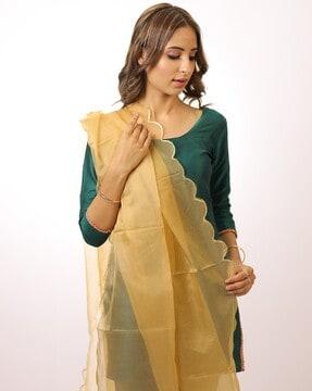 solid organza dupatta