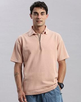 solid oversized fit polo t-shirt