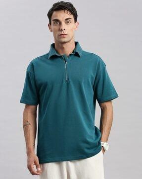solid oversized fit polo t-shirt