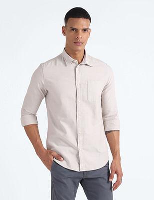 solid oxford cotton shirt