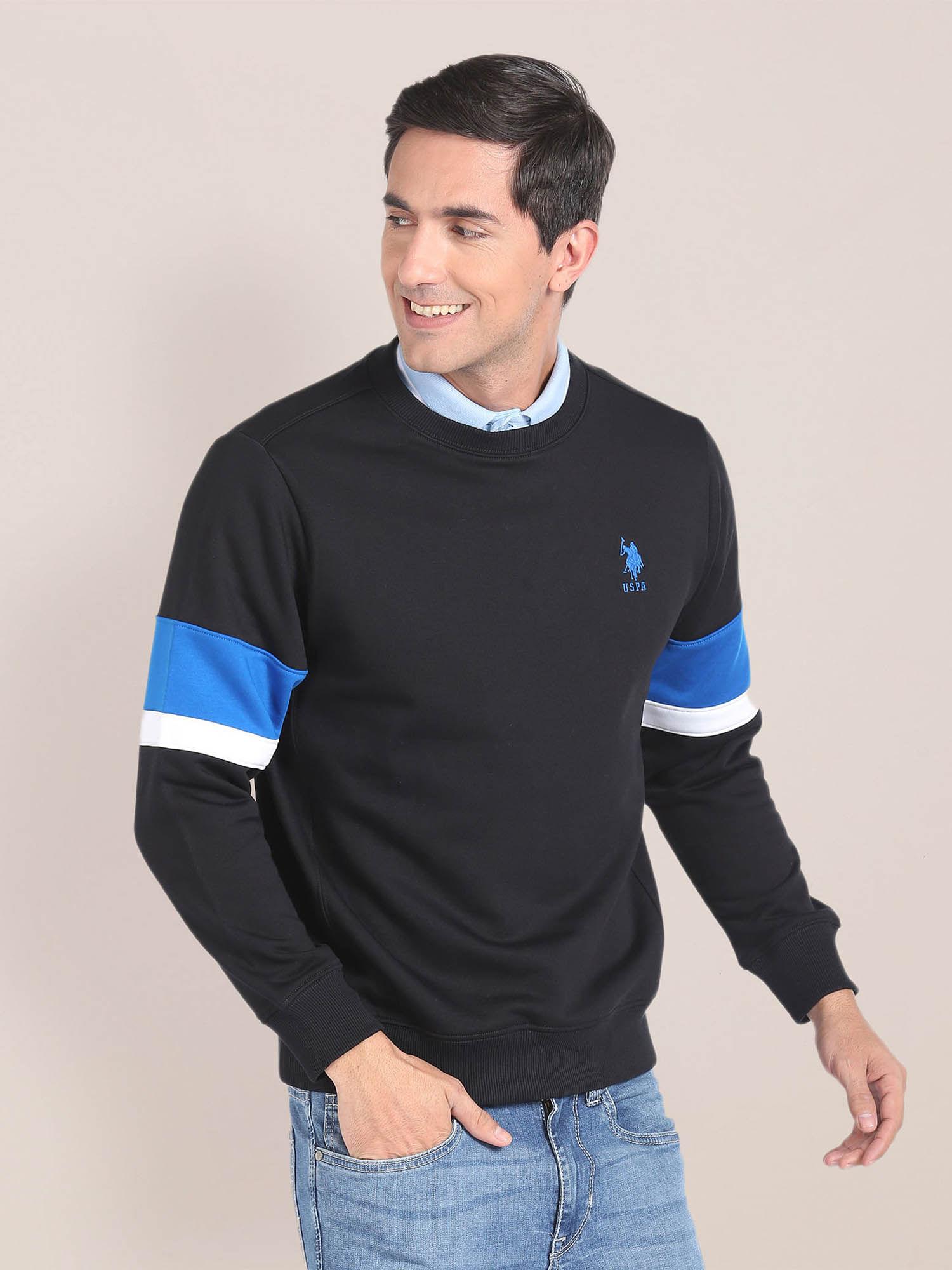 solid panelled sleeve sweatshirt