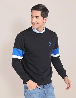 solid panelled sleeve sweatshirt