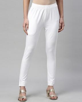solid pant with elasticated waist