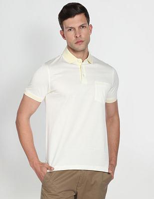 solid patch pocket polo shirt
